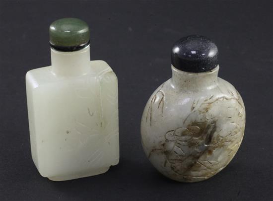 Two Chinese jade snuff bottles, 5cm